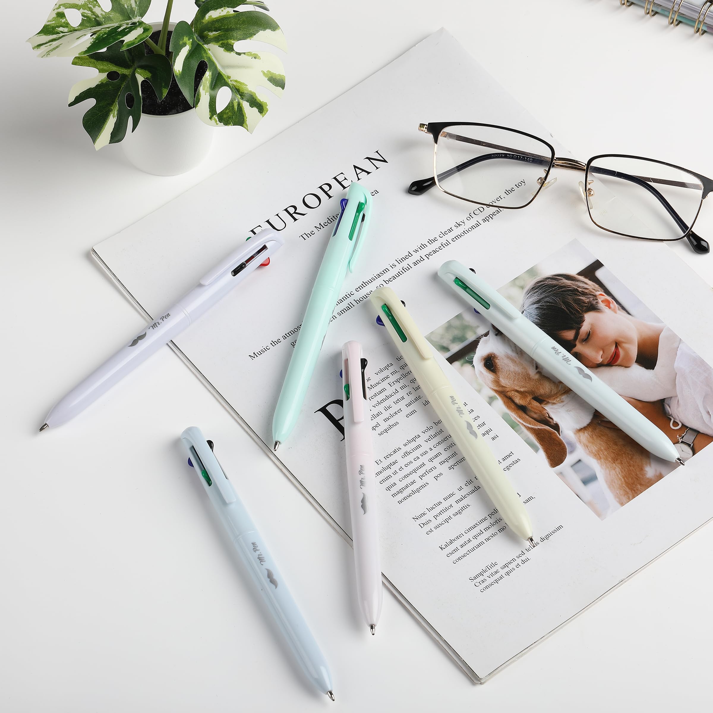 Mr Pen- Ballpoint Multicolor Pen in One 4-in-1 6 Pack Colorful Ink Retractable Multi Color Pens All in — view 6