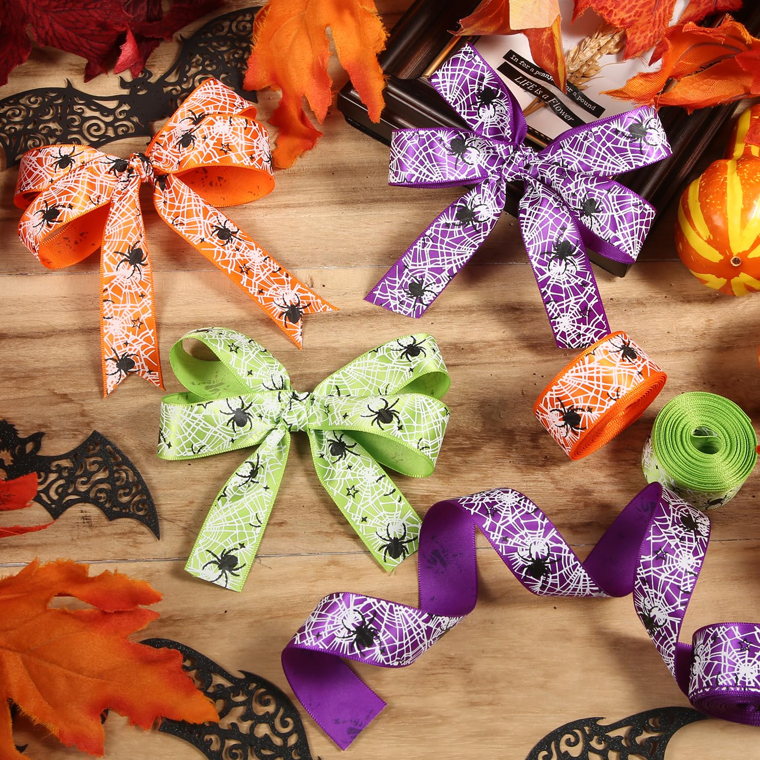 3 stili di nastro metallico per Halloween, rotolo di iuta da 6,3