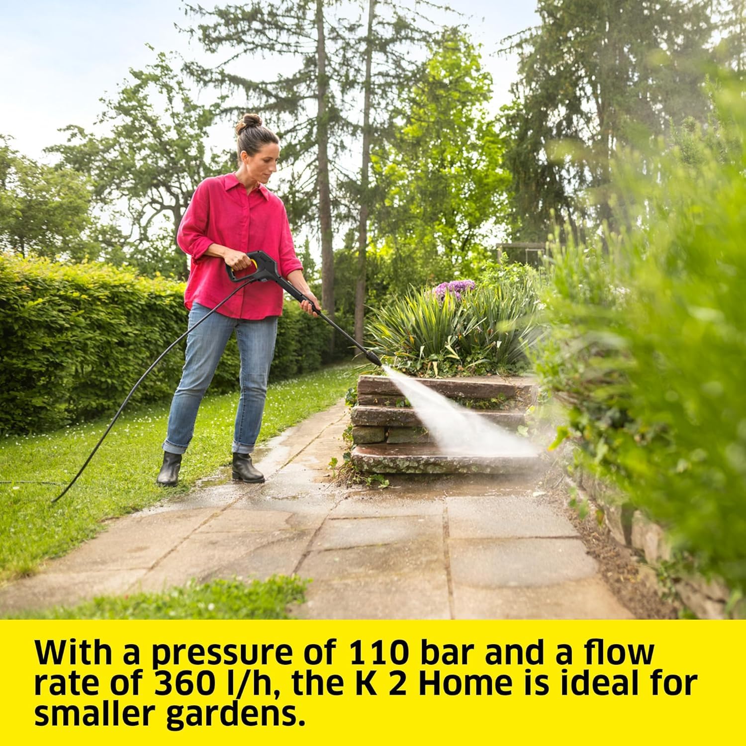 Kärcher idropulitrice K 2 Home, pressione: max. 110 bar, portata: 360 l/h, superficie: 20 m²/h, peso: 4,2 kg, pistola ad alta pressione, tubo ad alta pressione, Dirt Blaster, Home Kit