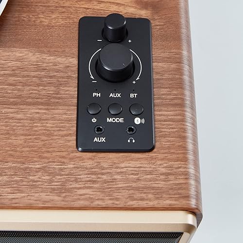 Miniatura 5 de Arkrocket Huygens - Tocadiscos Bluetooth de alta fidelidad con altavoces integrados, tocadiscos de vinilo con cartucho magnético móvil, salida de