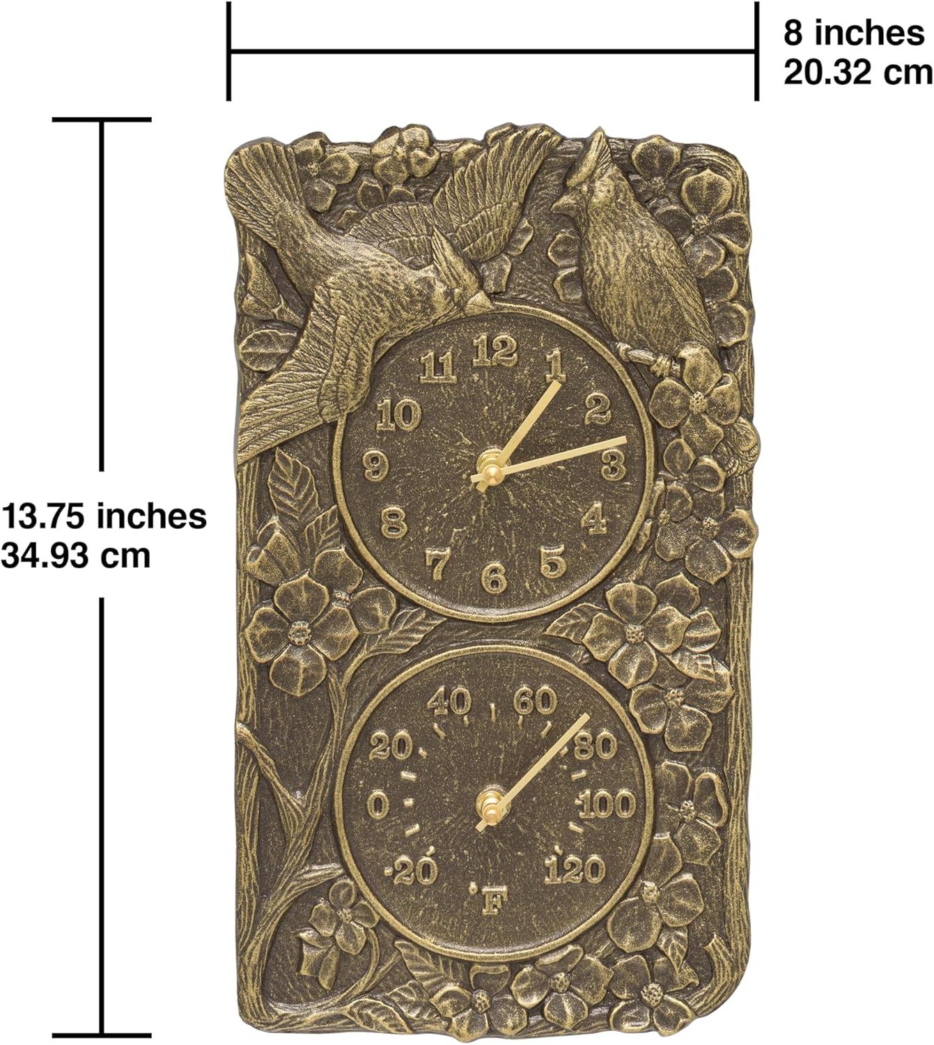Whitehall Products Cardinal Combo Clock, French Bronze
