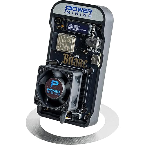 Bitaxe Gamma 601 ASIC Bitcoin Miner | 1.1 TH/s @ 18W | BM1370 Chip (Antminer S21 Pro) | Wi-Fi | USB-C | AxeOS | Open Source | Made in Europe | Incl. Power Supply & Stand
