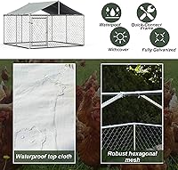 Vista 2 de Perrera grande para perros al aire libre, corralito galvanizado resistente al aire libre, cerca de la perrera para cachorros, jaula de ejercicio