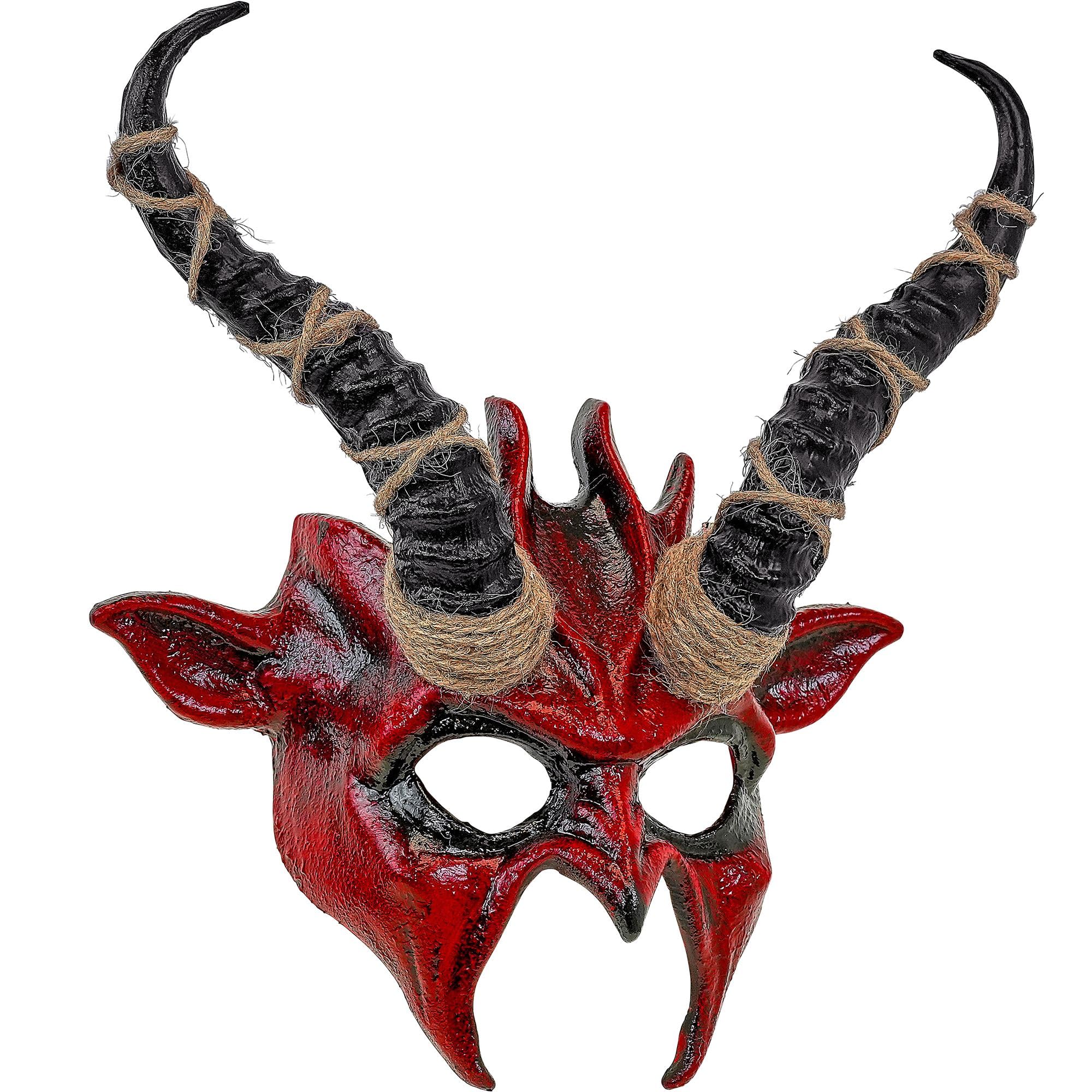W WIDMANN MILANO Party Fashion - Eye Mask with Horns for Adults, Shaman Mask, Accessory Halloween, Carnival