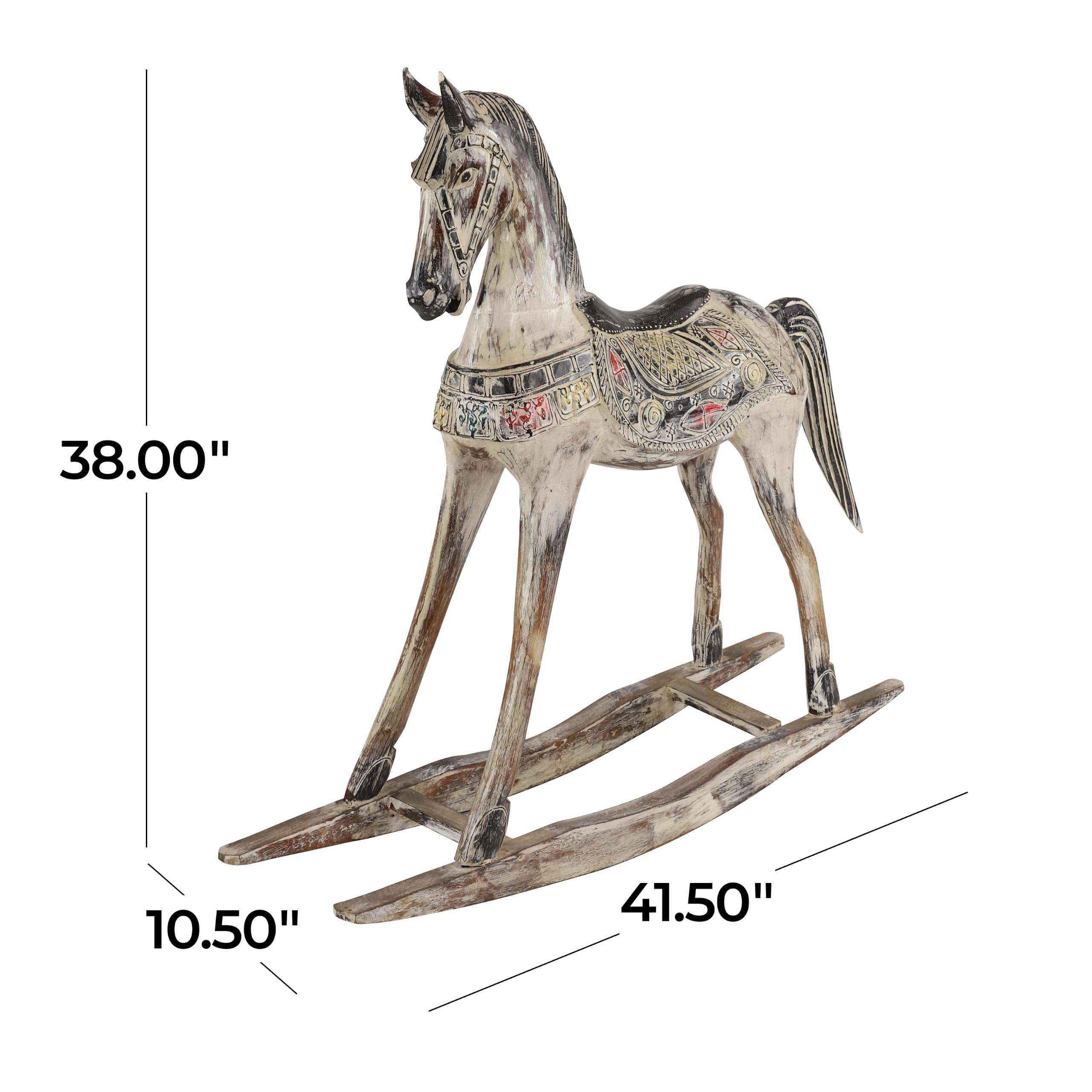 Amazon.co.jp: Deco 79 ビンテージ 木製 馬の彫刻 40インチ x 10インチ