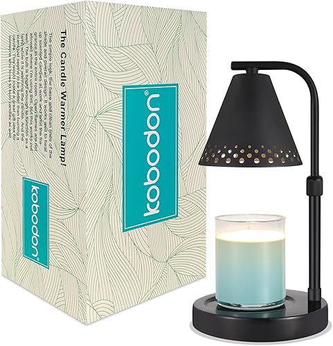 Miniatura 2 de kobodon Lámpara calentadora de velas con base de mármol, calentador eléctrico regulable con temporizador, calentador de velas de metal para velas