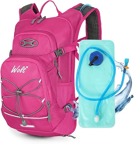 Wolt Mochila de hidratación de 18 L para senderismo, mochila de agua con bolsa de agua de 2 L para hombres y mujeres, paquete de hidratación para