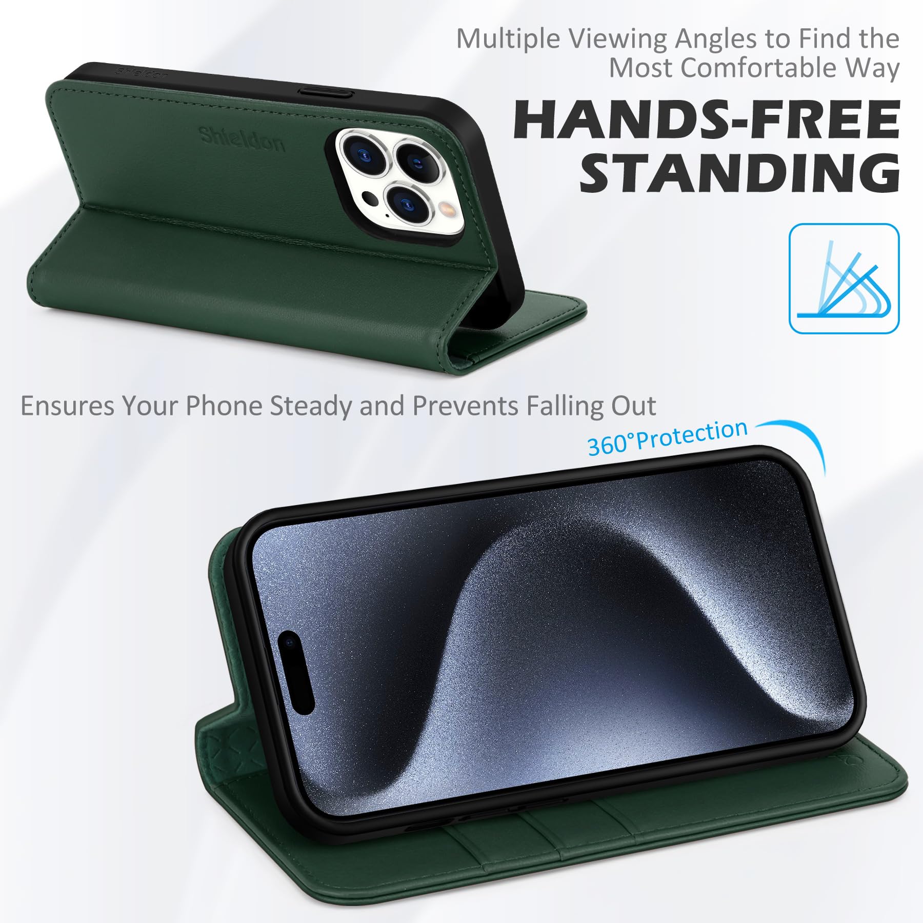 SURAZO Hoes voor mobiele telefoon voor Apple iPhone 15 Pro Max, leer, inklapbaar, echt leer, beschermhoes met magneet, kaartenvak, RFID-bescherming, standfunctie, flip klaphoes, case, cover, leren SURAZO Hoes voor mobiele telefoon voor Apple iPhone 15 Pro Max, leer, inklapbaar, echt leer, beschermhoes met magneet, kaartenvak, RFID-bescherming, standfunctie, flip klaphoes, case, cover, leren