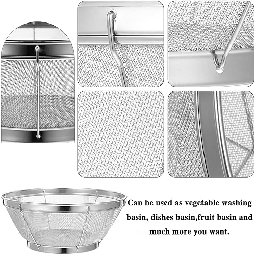 Miniatura 3 de Colador de malla fina de 4 cuartos de galón, tamiz de malla extra fina para cocina, perfecto para colar arroz, pasta, quinua, colador de acero