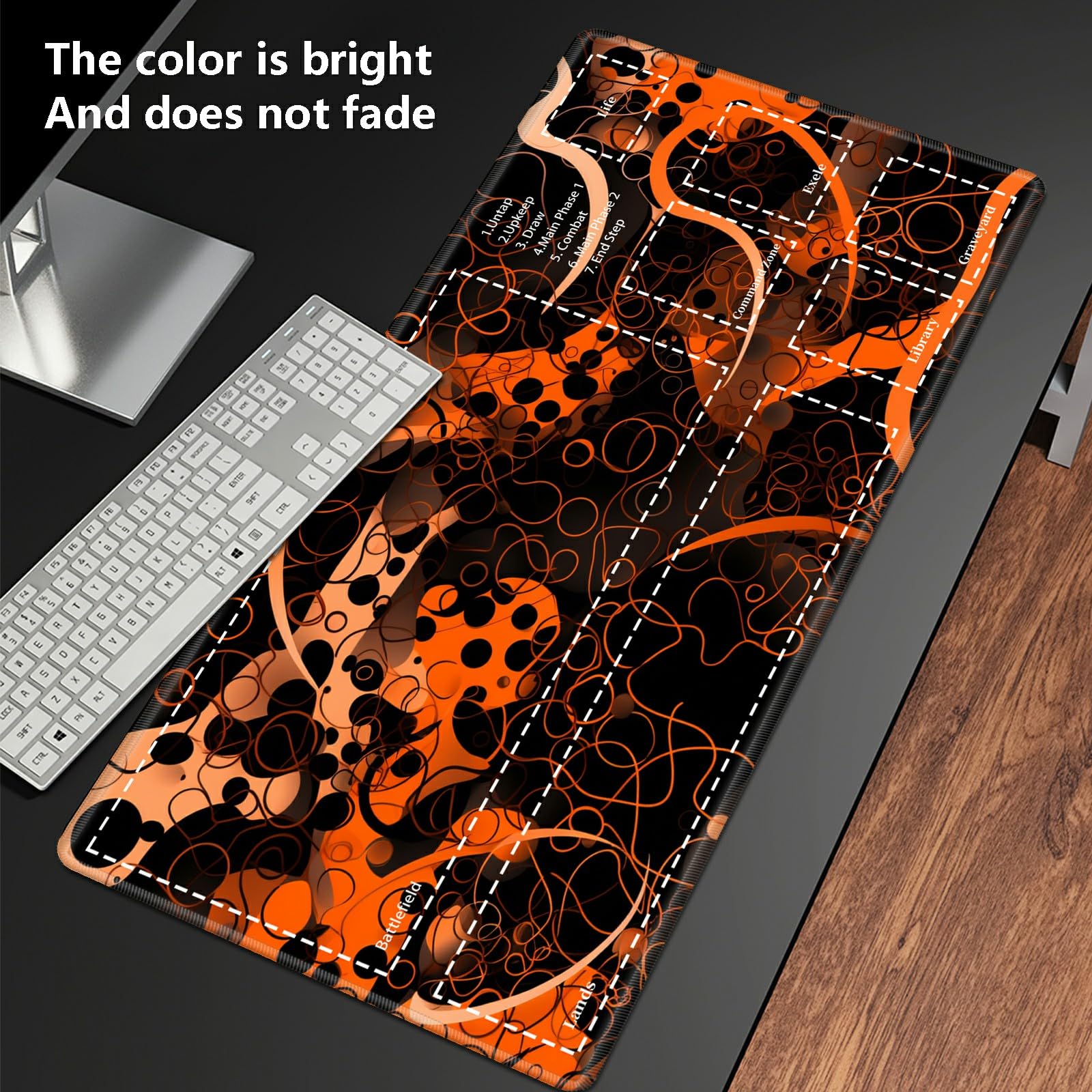 MTG Playmat With 50 Card Sleeves - 24x14 Inch Gaming Mat With Non-Slip  Base, Green Frog Design Magic Gathering Mat
