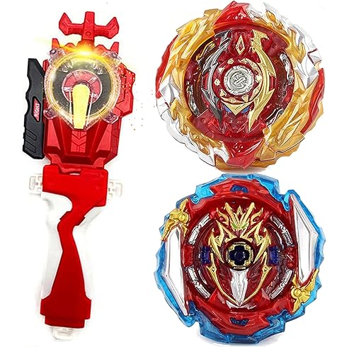 Juego de 2 hojas de bahía para Bey Battling Top 8-12, lanzador de chispas rojas Bayblayed Bey Burst SuperKing B-172 Booster World Spriggan Infinite