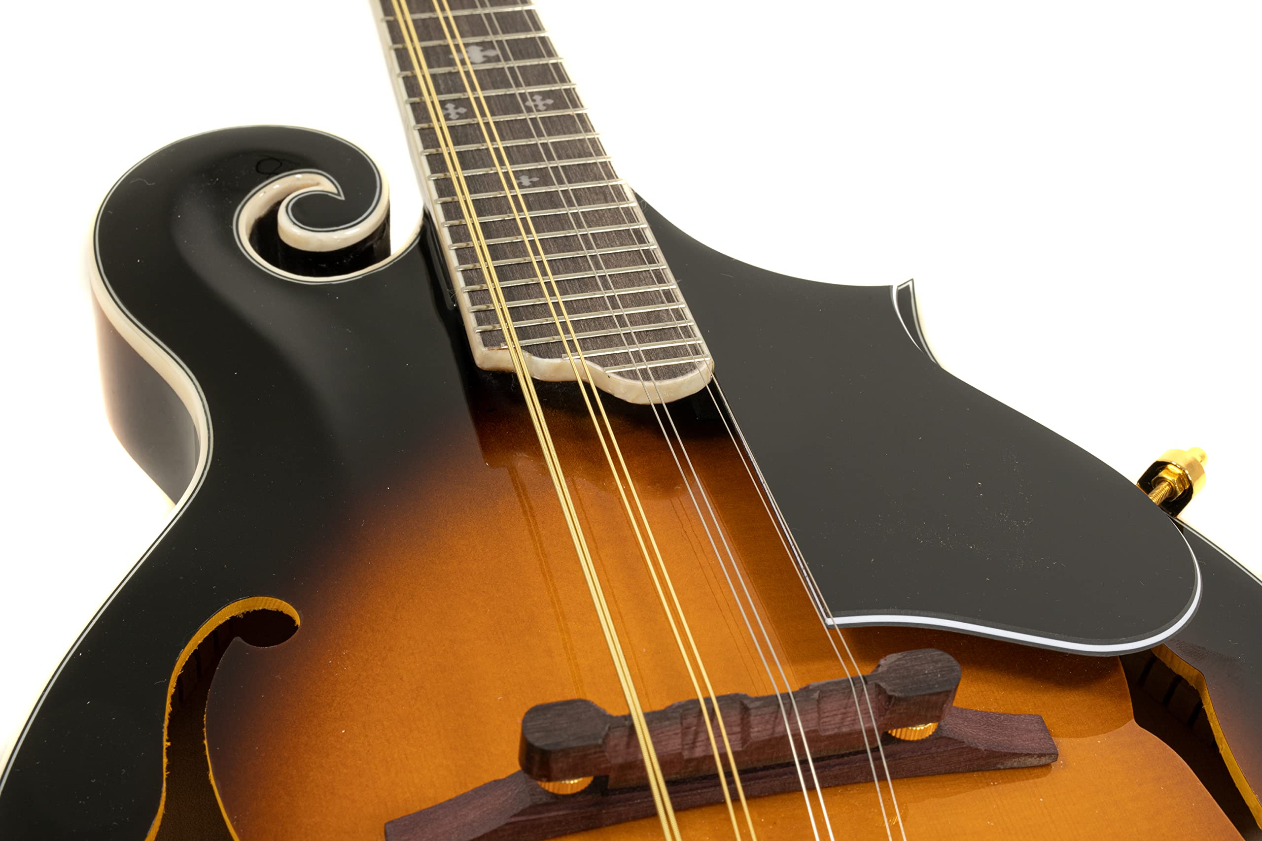GEWA Mandolino F-2 Premium - Tavola armonica in abete massello - Fondo/fasce in acero massello - Fondo marezzato - Incl. custodia Premium - Finitura lucida Vintage Sunburst