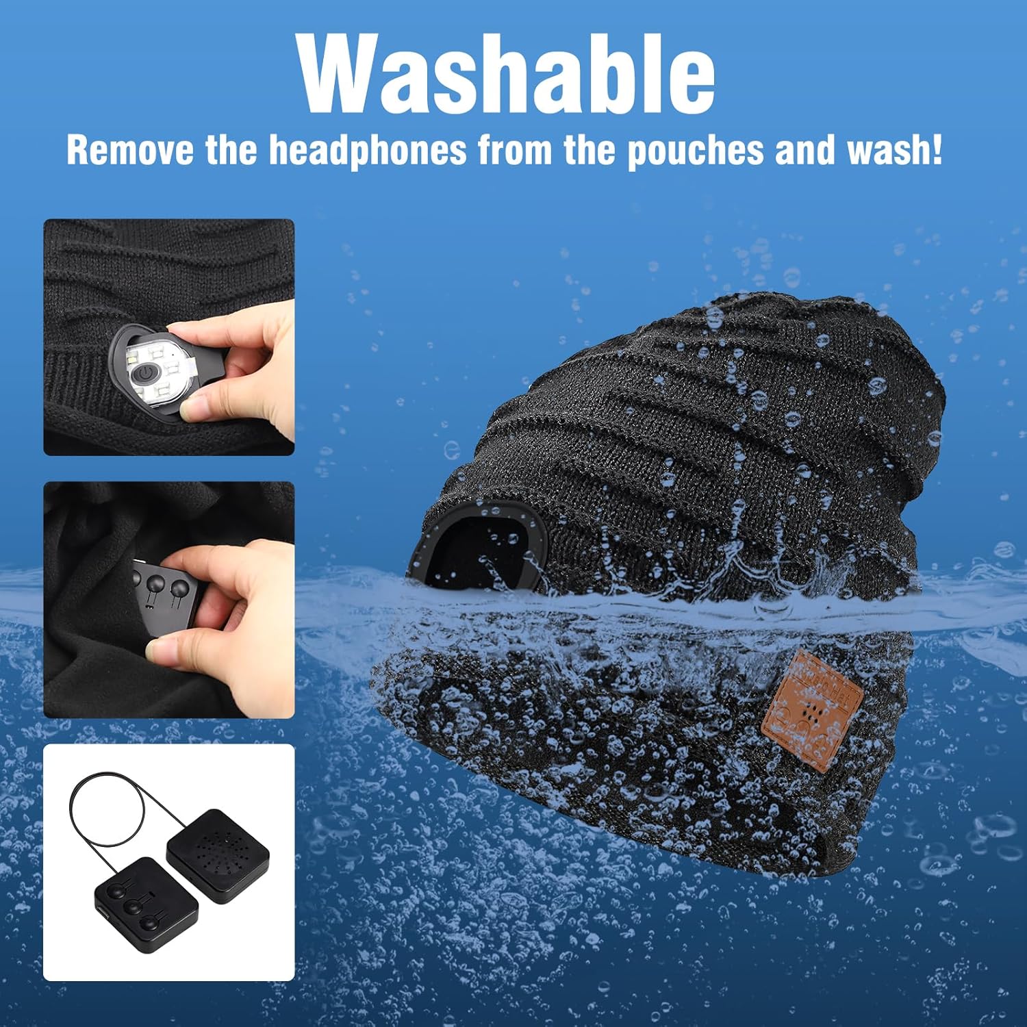 Rotibox Bluetooth Beanie Hat with Light, Music Knit Hat with Headphones for Outdoor Sports,Gifts for Birthday, Christmas, Mens Stocking Stuffers for Men, Women, Teens - Image 7