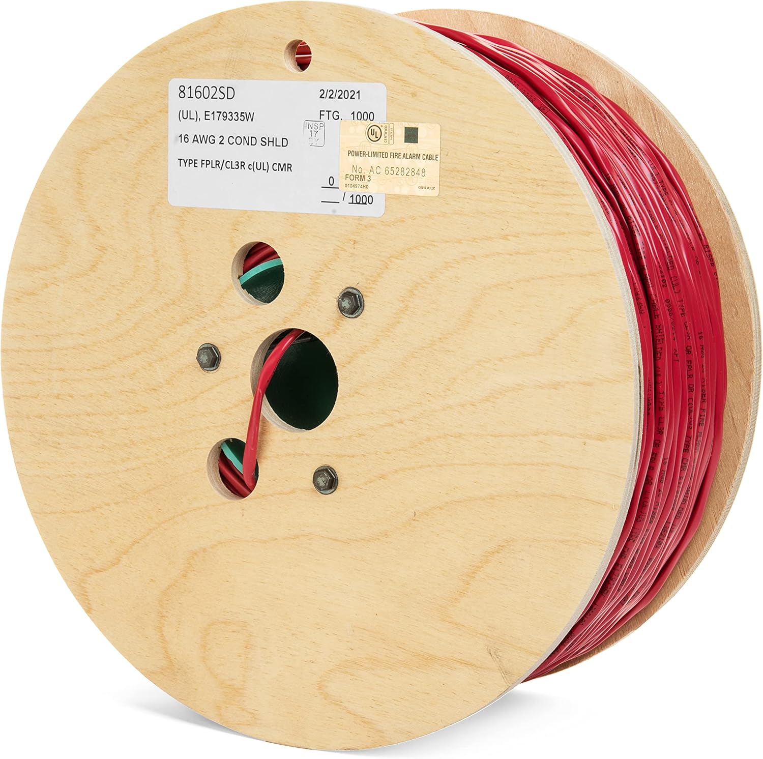 16 AWG 2/C Solid 100% Copper EWCS FPLR Riser Rated Shielded Fire Alarm Cable (UL) Certified - 1000 Feet