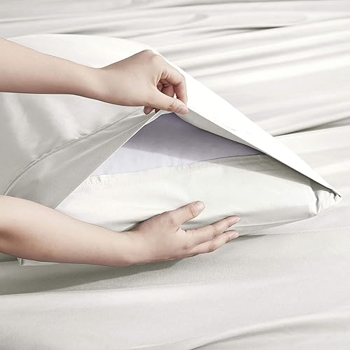 Miniatura 5 de Nestl Juego de sábanas extra profundas tamaño individual, sábanas transpirables y refrescantes de 4 piezas, juego de ropa de cama de lujo para hotel