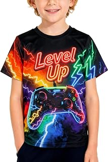 Retro Game T Shirt for Boys,Classic Video Game Inspired,Quick Dry Tee for Kids Game Lovers,Party Outfit Birthday Gift Idea