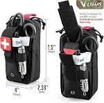 LIVANS Tactical MOLLE Medical Pouch, EMT First Aid Pouch IFAK Trauma Kit Everyday Carry Survival Bag Include Cross Patch