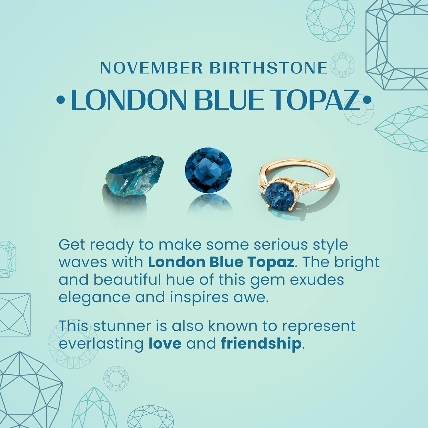 Angara Natural London Blue Topaz Solitaire Pendant for Women | Blue Topaz Diamond Solitaire Necklace in 14K Solid Gold/Silver/Platinum With 18" Chain | December Birthday, Gemstone Jewelry Gift - Image 6