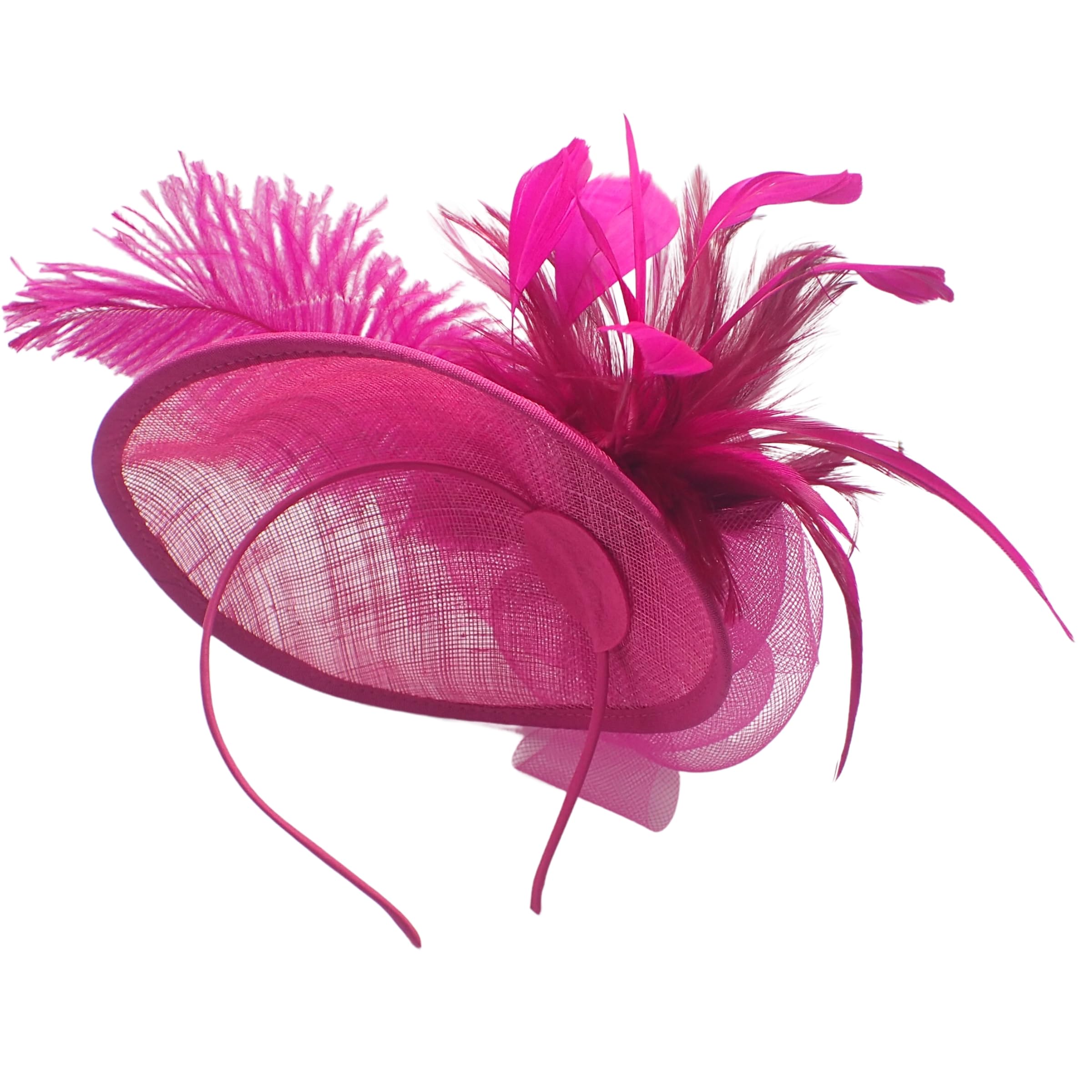 Topkids Accessories Women's Fuchsia Fascinators Fascinator Hat Hats Headband Hatinator Ascot Fascinator Bridal Hats Wedding Fascinators For Girls On Aliceband (Fuchsia)