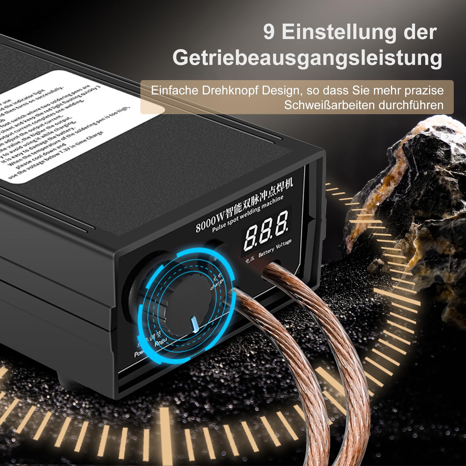 8000W Punktschweißgerät für Akkus, Akku Schweißgerät mit Fußpedal Nickelband und Punktschweißstift, Hochleistungs-Handschweißgerät für 18650 Akku-Pack-Schweißgeräte
