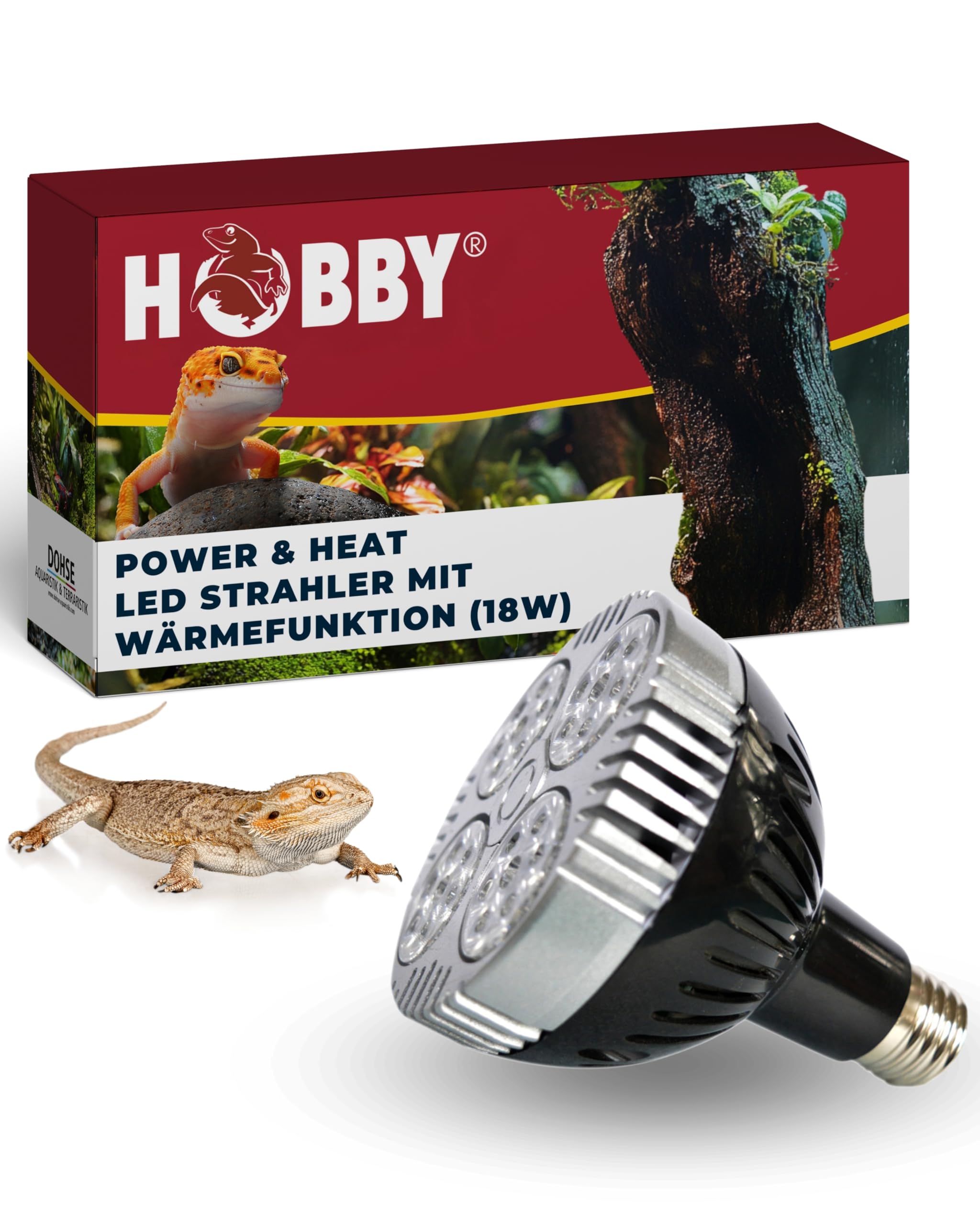 HOBBY Terraristik Power & Heat LED Strahler 35 W Terrarium Wärmestrahler LED-Lampe Wärmelampe Reptilien Amphibien