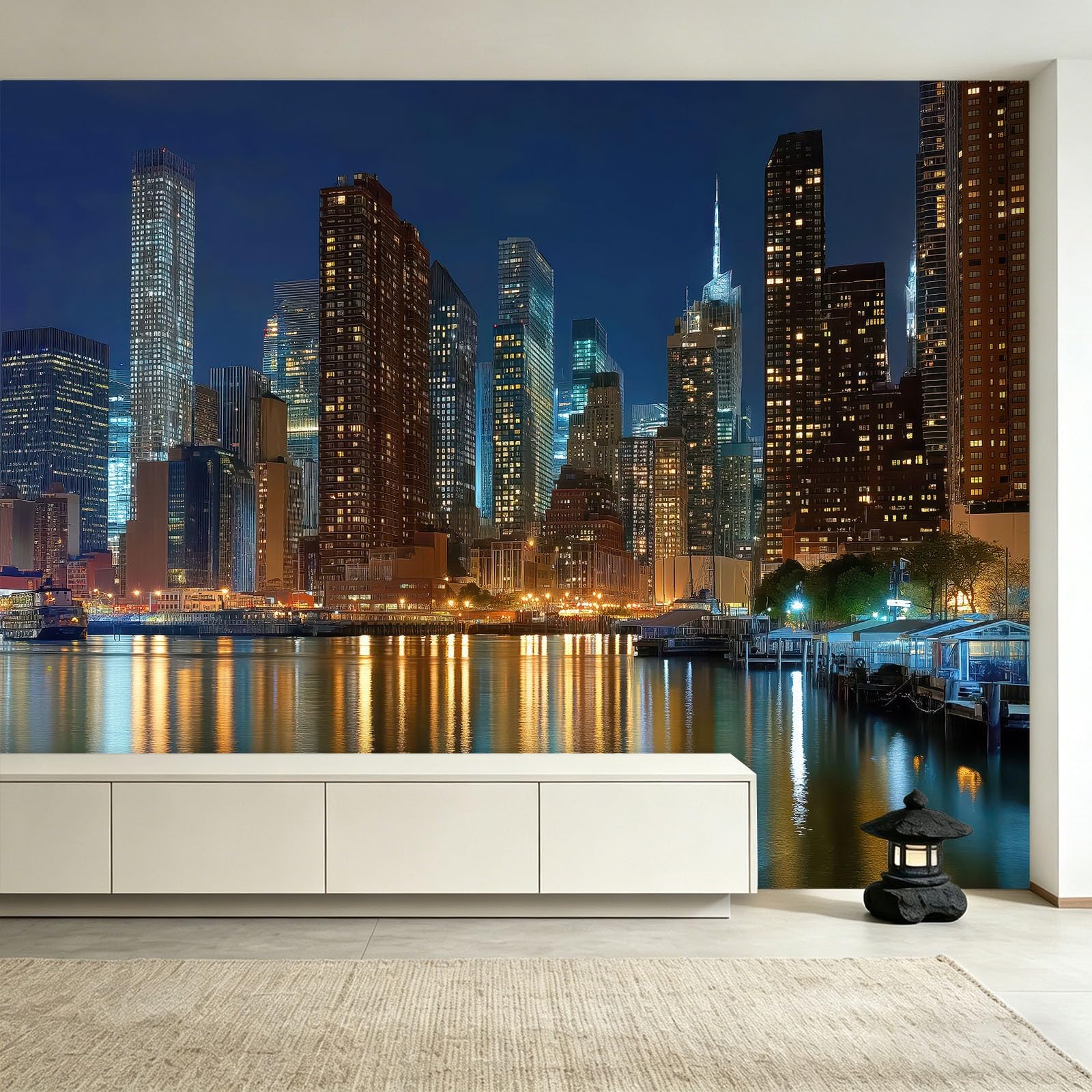 Urban fotografia, wzór 400 x 280 cm, XXL, tapeta fotograficzna, tapeta z włókniny, tatuaż ścienny, wzór Nowego Jorku, wieżowce, do salonu, sypialni, łazienki i kuchni