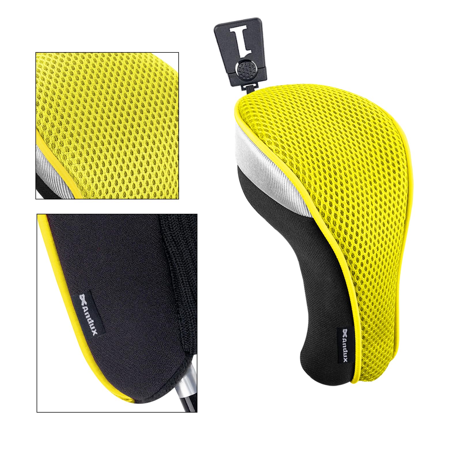 Andux Lot de 3 Couvre-Clubs de Golf 460 CC à Long Cou