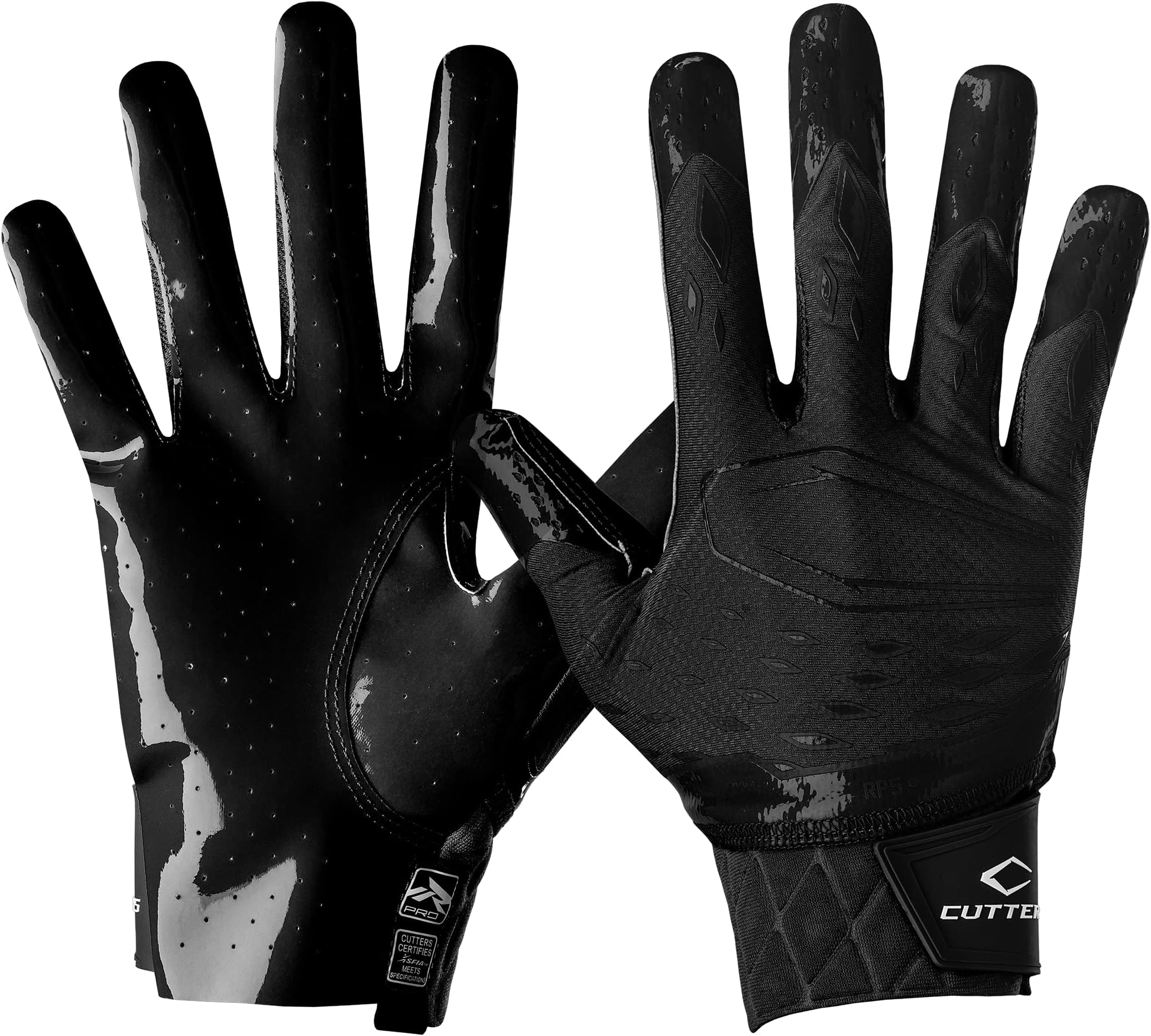 Cutters Rev Pro 5.0 Receiver Gloves Solid Black