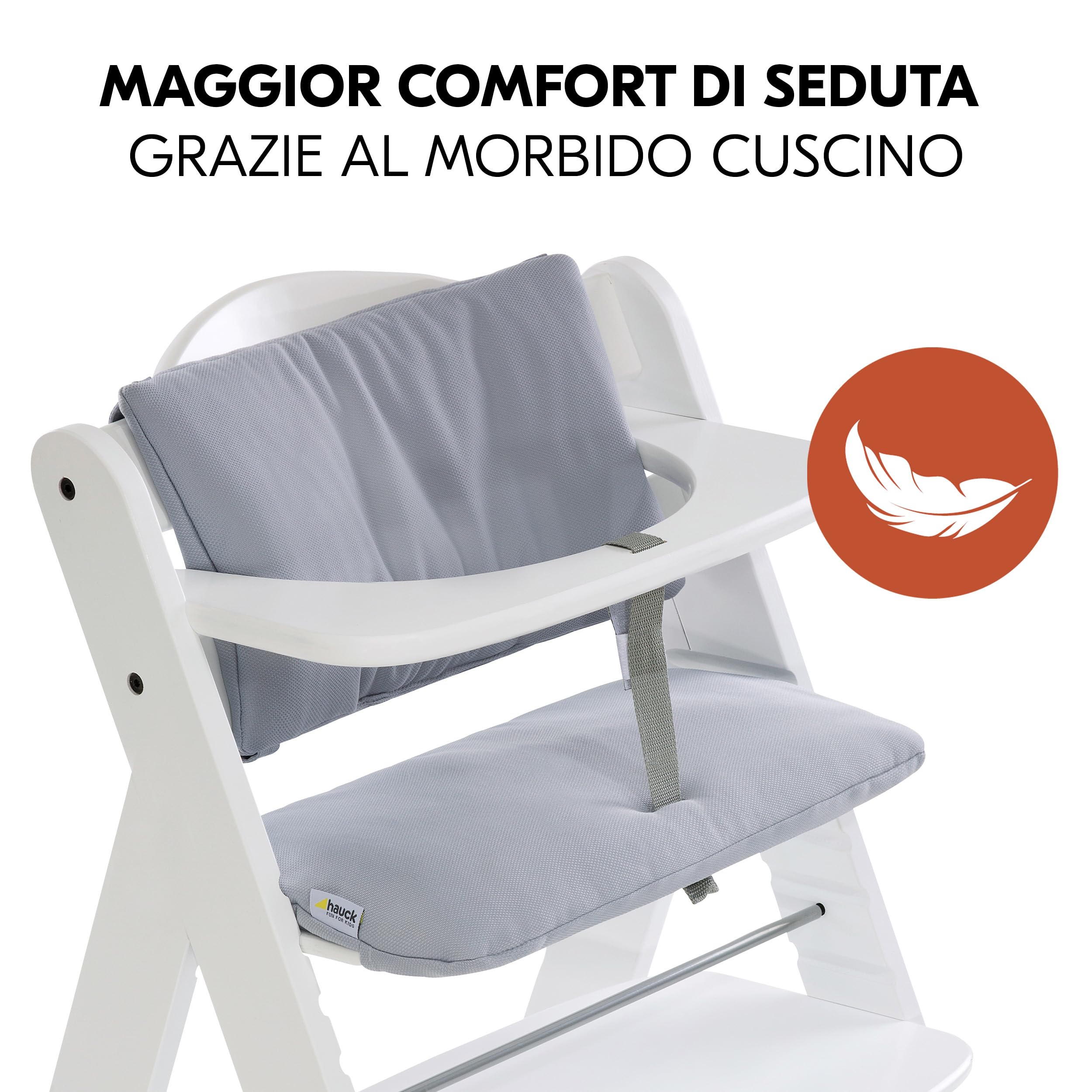 hauck Seggiolone Pappa Alpha+ Newborn con Riduttore Neonato 2 in 1, Bianco | Seggiolone evolutivo in legno dalla nascita, con cuscino seduta e sdraietta 2 in 1