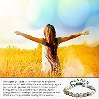 Vista 181 de Adjustable Crystal Bracelet – Gemstone Bead Bracelet with Adjustable Macrame String – Chic Gemstone Bracelet for Men and Women – 8mm Round Healing