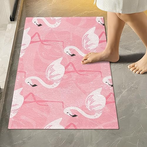 Miniatura 6 de Alfombra de baño con ilustración de flamenco rosa, suave, absorbente, alfombra de baño, alfombra de baño, alfombra de baño, alfombra de baño lavable