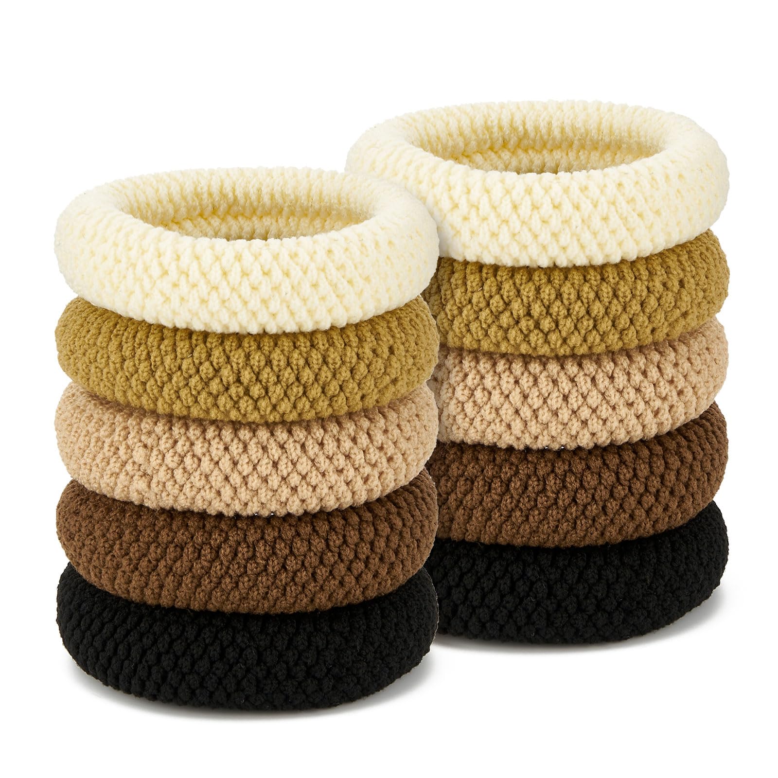 ZOUIQSS 10 Pcs No Damage Hair Ties Thick Hair Elastic Rubber Bands Hair Accessories Scrunchies Seamless for Women(Style4)