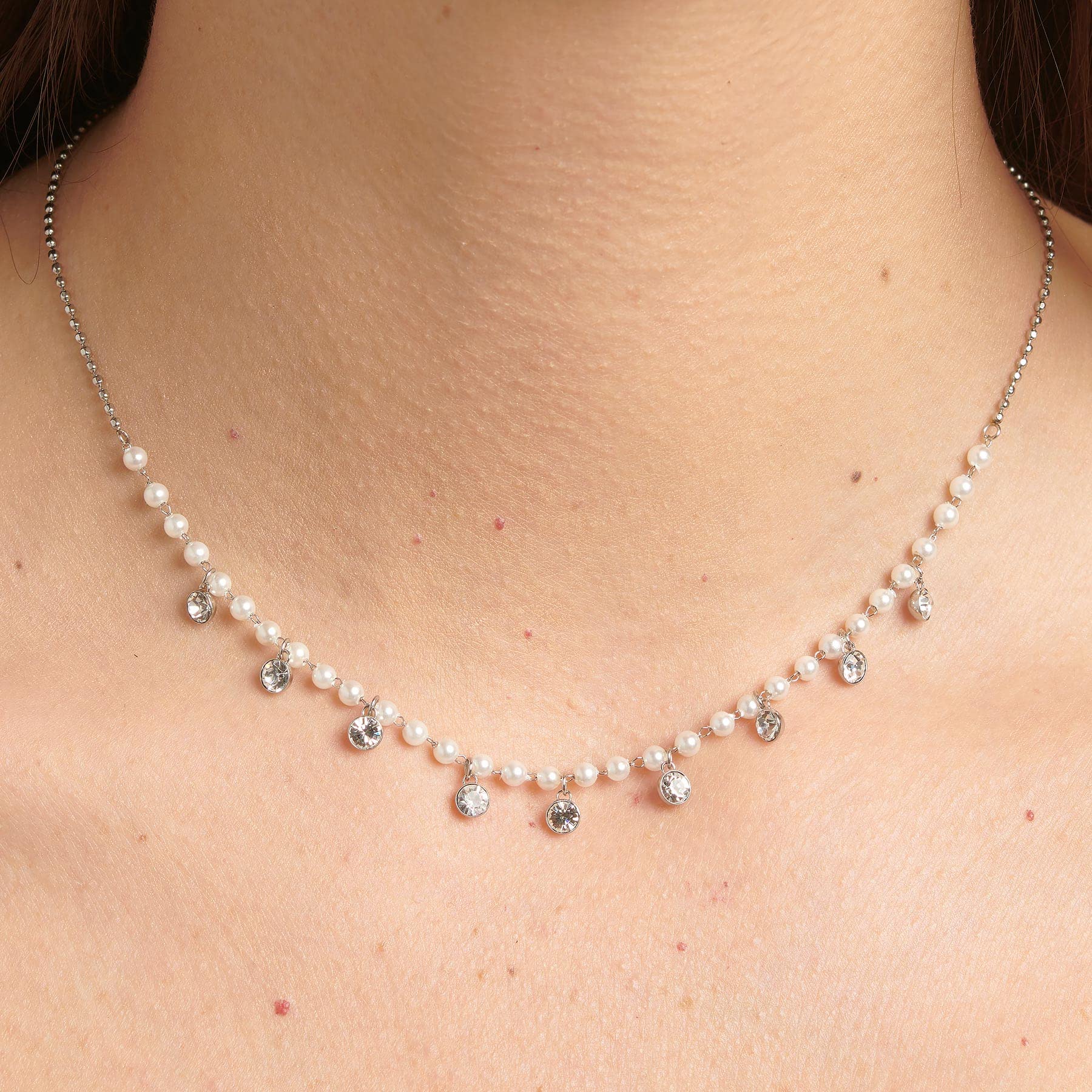 Brosway Collana Donna, Collana in Acciaio e Cristalli/perle | Collezione Chant - BAH83