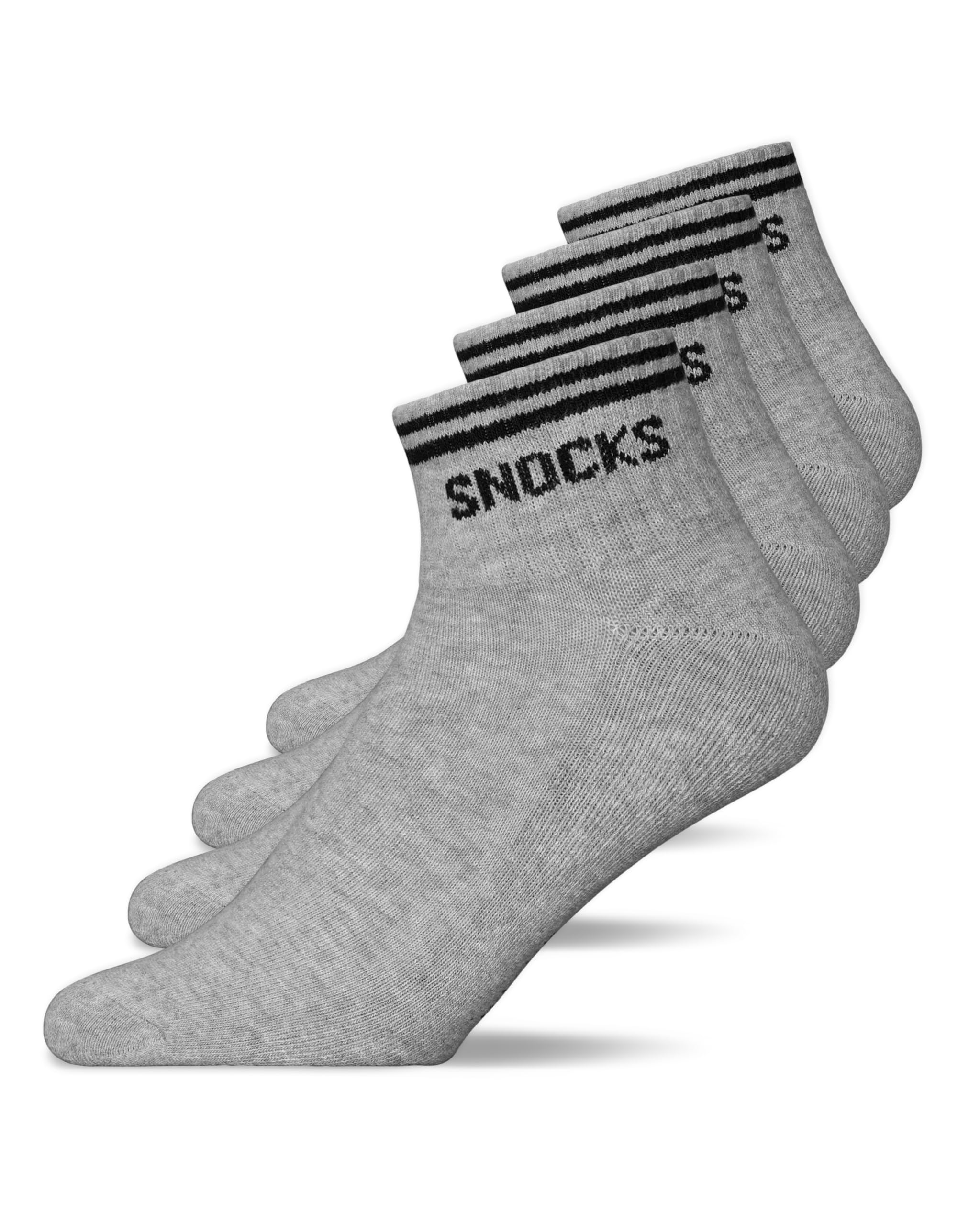 Snocks Retro Sneaker Socken (4 Paar) aus Bio Baumwolle - Knöchelhoch Sneaker Socken mit Streifen - Sneaker Socken Herren & Damen
