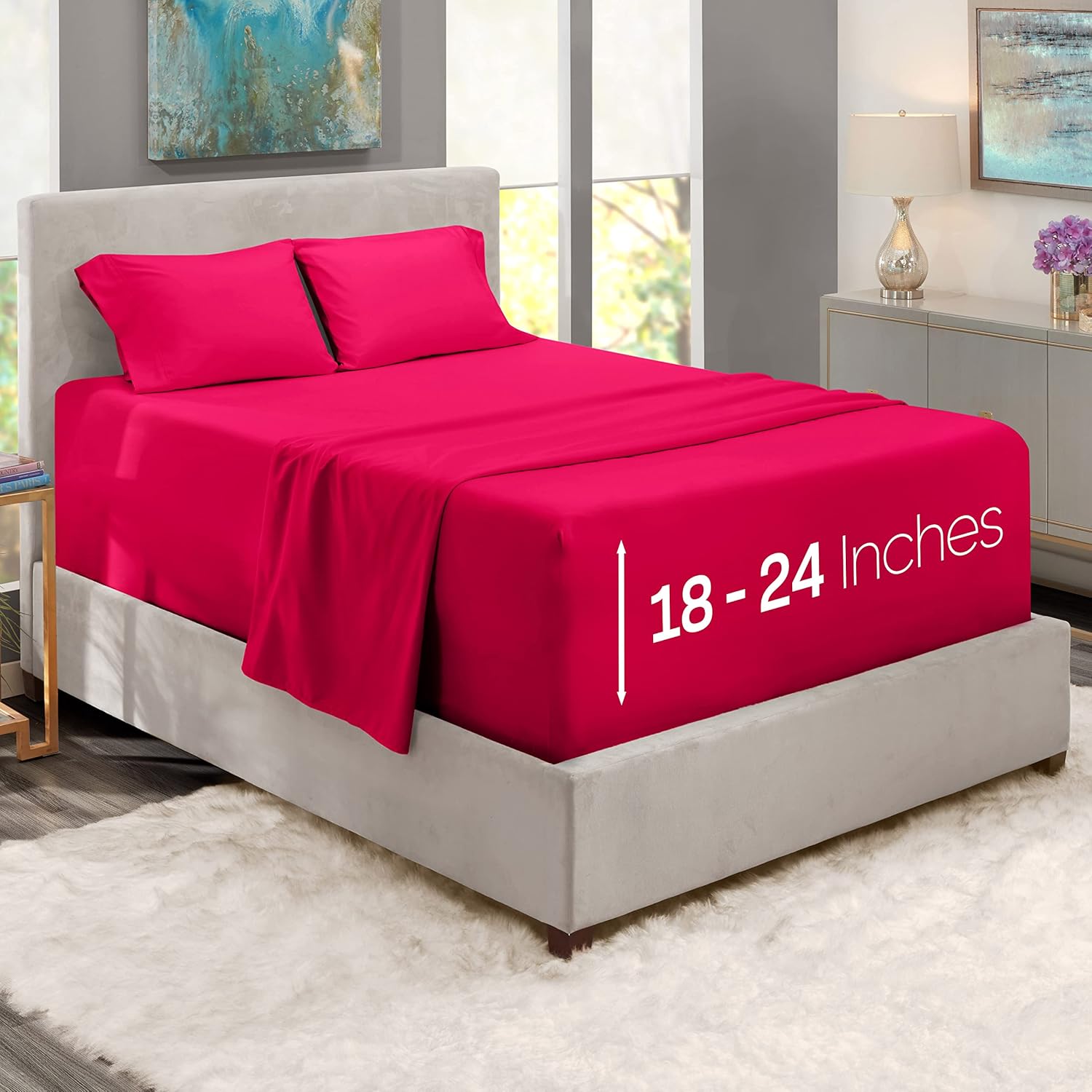 Nestl Extra Deep Pocket Sheets Twin Sized Deep Bed Sheet