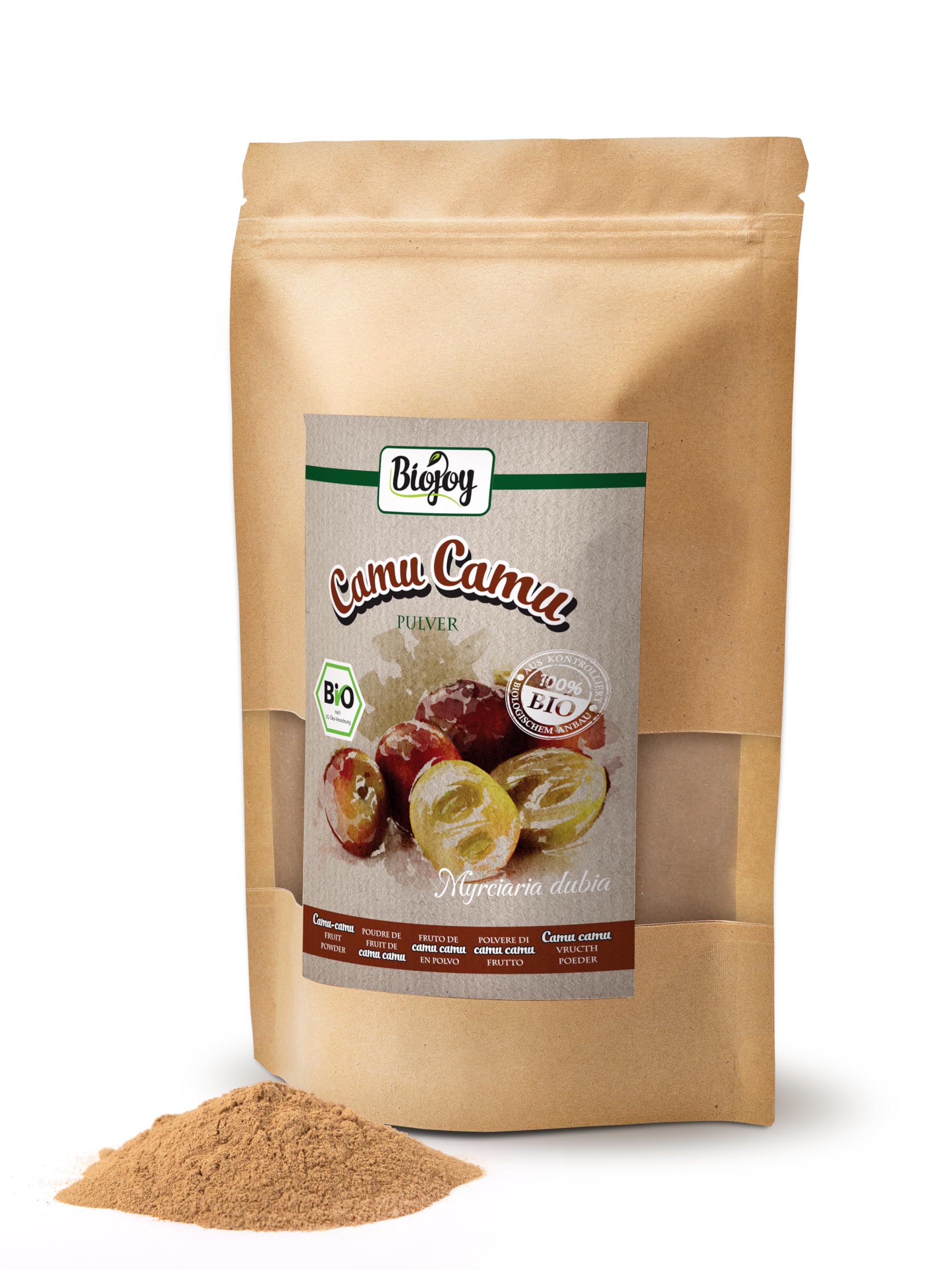 Biojoy Camu Camu BIO in polvere (500 g), Completamente Naturale (Myrciaria dubia)