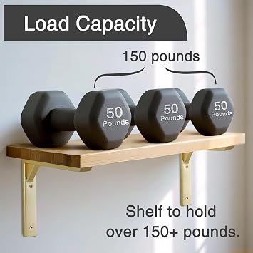 Heavy Duty Shelf Brackets 10 inch 4 Pack Gold L Brackets for Shelves