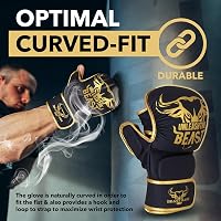 BEAST RAGE MMA Kesztyű Nyitott Tenyérrel - Állítható Csuklótámasz, Unisex Küzdősport Kesztyű Muay Thai, Kickbox, Taekwondo Edzéshez - S/M, P 3