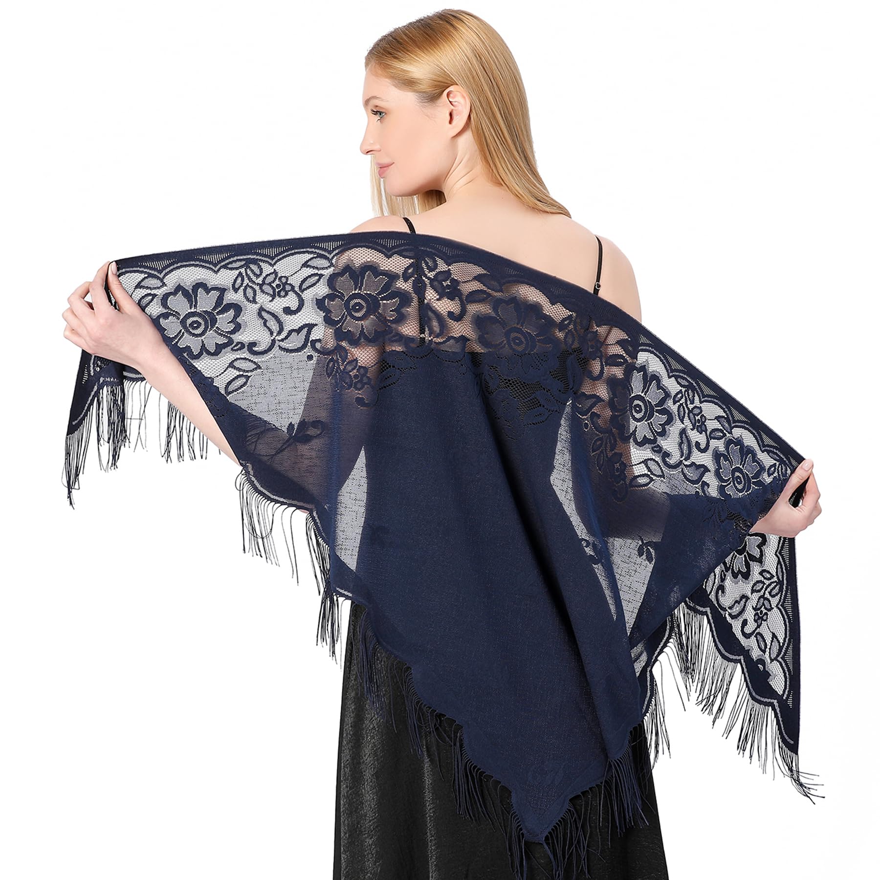 Lamca Spitzen Stola für Damen, Elegante Leichte Frauen Schul