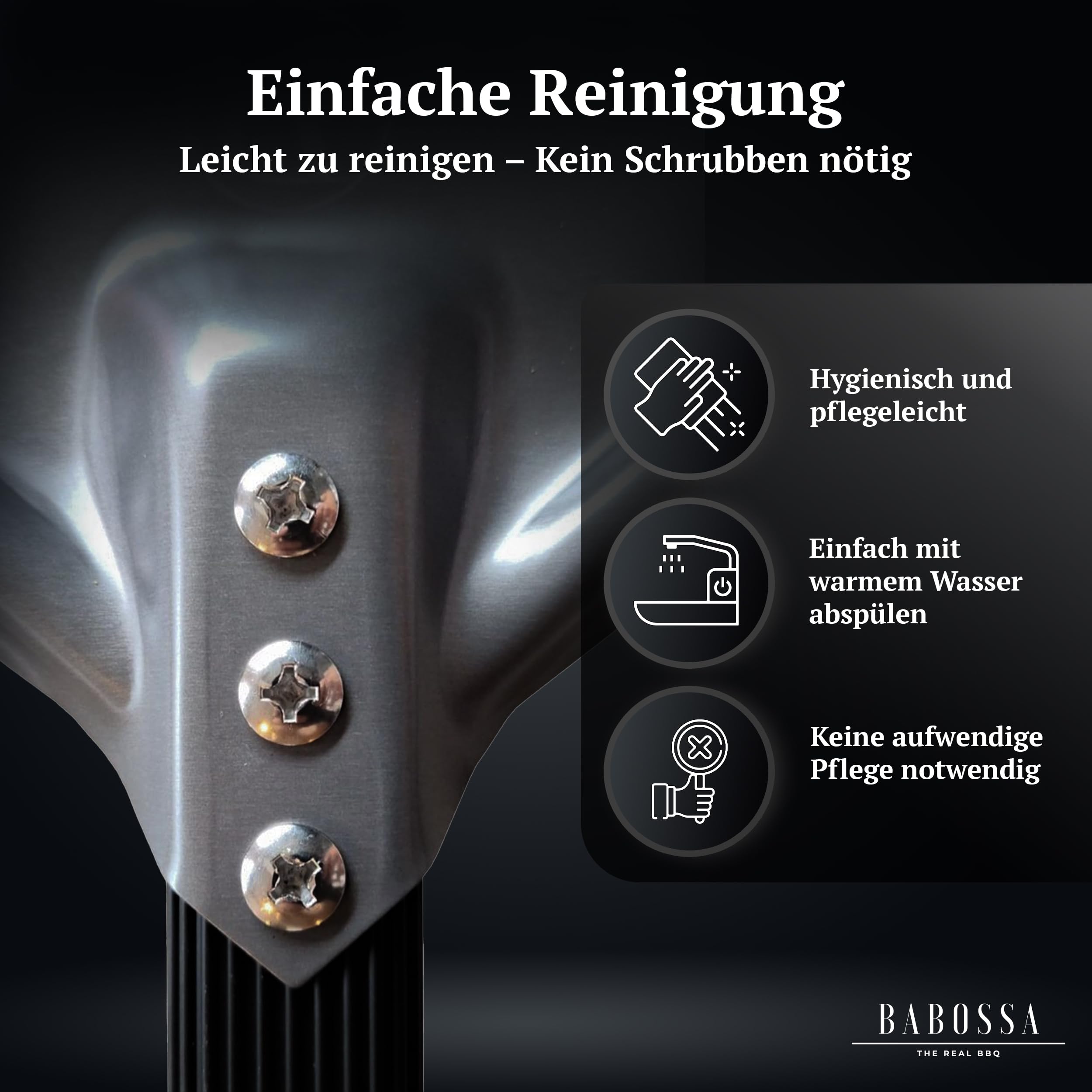 BABOSSA Pizzaschieber aus eloxiertem Aluminium – extra gleitfähig und hitzebeständig – stabile Pizzaschaufel mit gummiertem festen Griff – Perfekt für Backofen, Pizzaofen und Grill