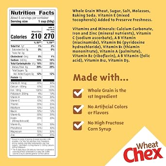 Wheat Chex Breakfast Cereal, Homemade Chex Mix Ingredient, 14 oz