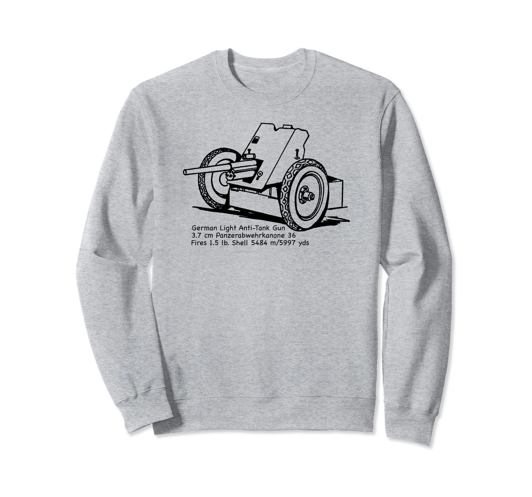3.7 cm Pak 36 German WW2 Anti-Tank Gun Diagram Sweatshirt
