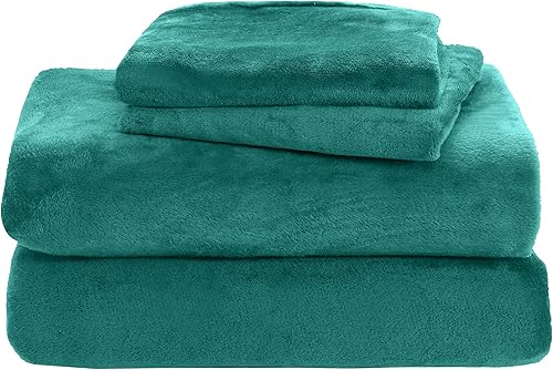 Miniatura 6 de Elegant Comfort Juego de sábanas de franela de felpa de terciopelo de 4 piezas lujosamente suave, calidad premium, acogedor, cálido, antiestático,
