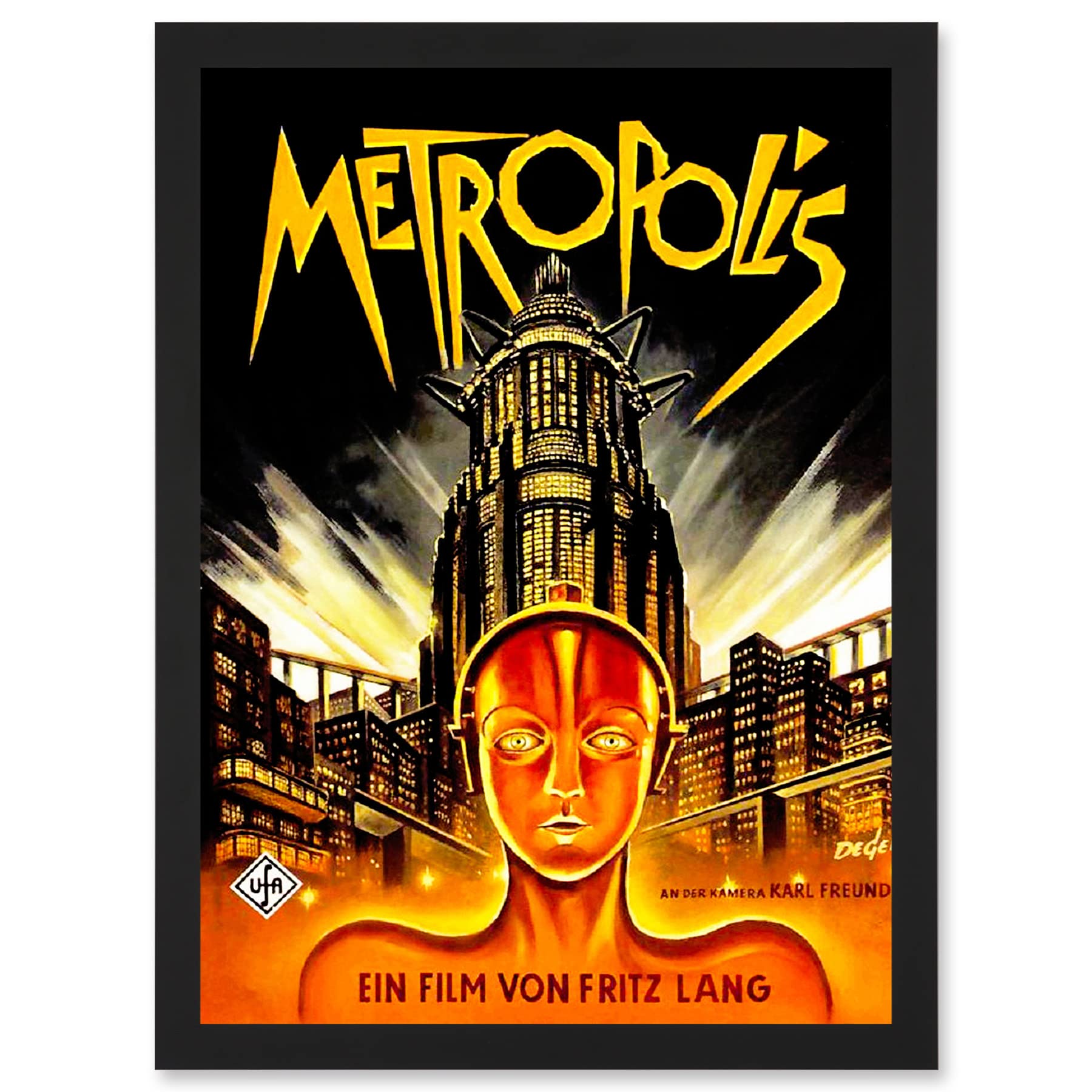 Artery8 Vintage Film Movie Metropolis 1927 Sci Fi Machine Future Fantasy Artwork Framed Wall Art Print A4