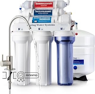 iSpring RCC7AK NSF/ANSI 58 Certified 75 GPD Alkaline 6-Stage RO System - pH+ Remineralization, Under Sink Filter w/ Patented Easy Install Faucet