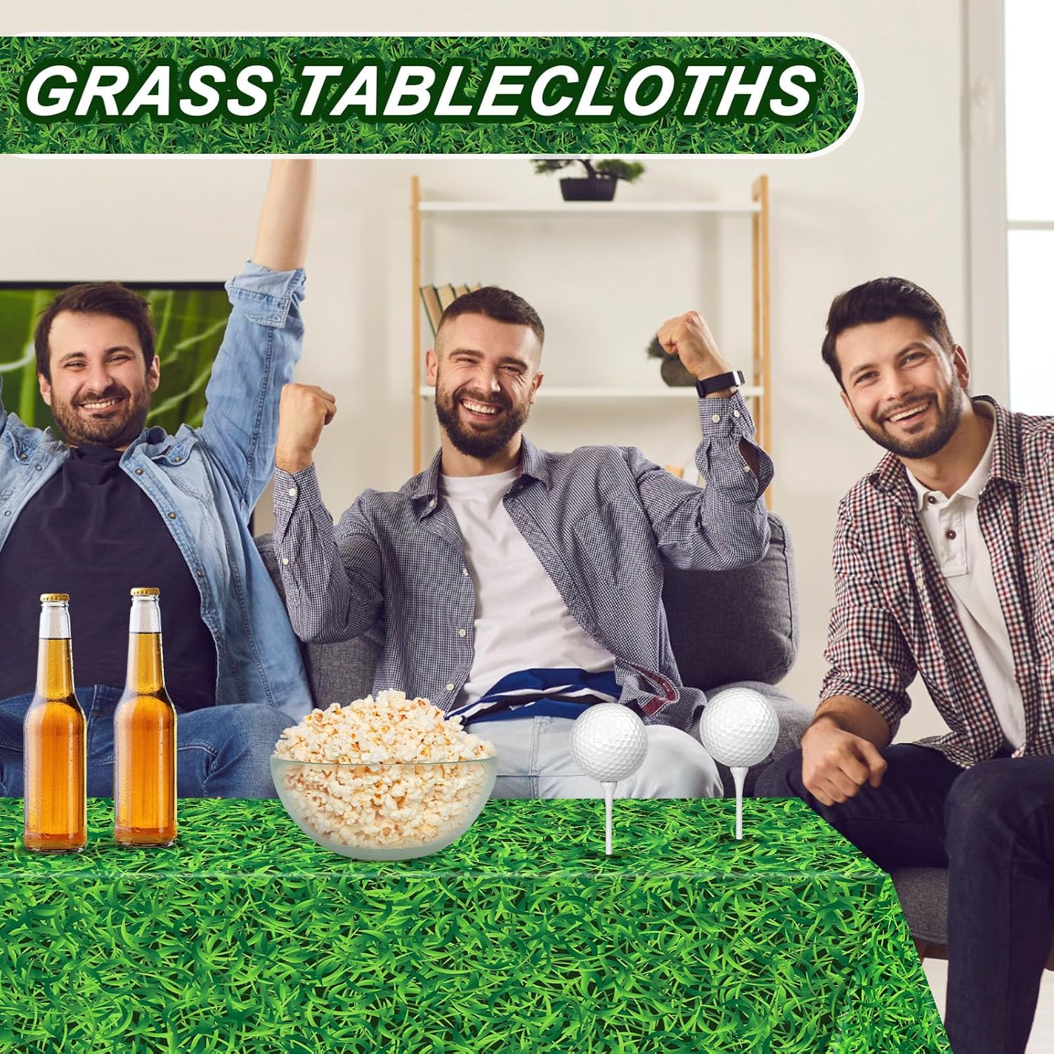 Preboun 10 Pcs Sports Plastic Tablecloths 54 x 108 Disposable Basketball Football Soccer Golf Table Cover for Sports Birthday Party Decoration