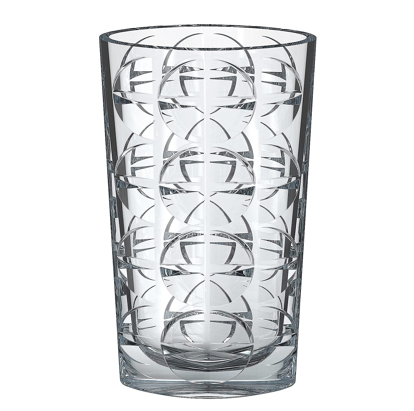 Czech Bohemian Crystal Glass Vase 12" Oval Shape Flower Vase ''Eclipse'' Vintage European Design Elegant Centerpiece Home Decor Wedding Birthday Housewarming Anniversaries