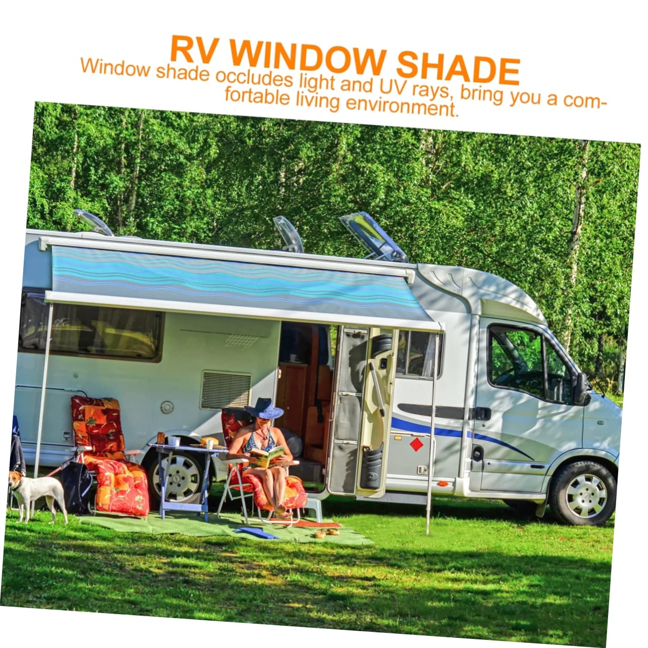 SOLUSTRE Pare-Soleil pour Camping-Rideau Occultant, Protection Solaire et Fixation Facile pour Fenêtre de Porte de Camping-