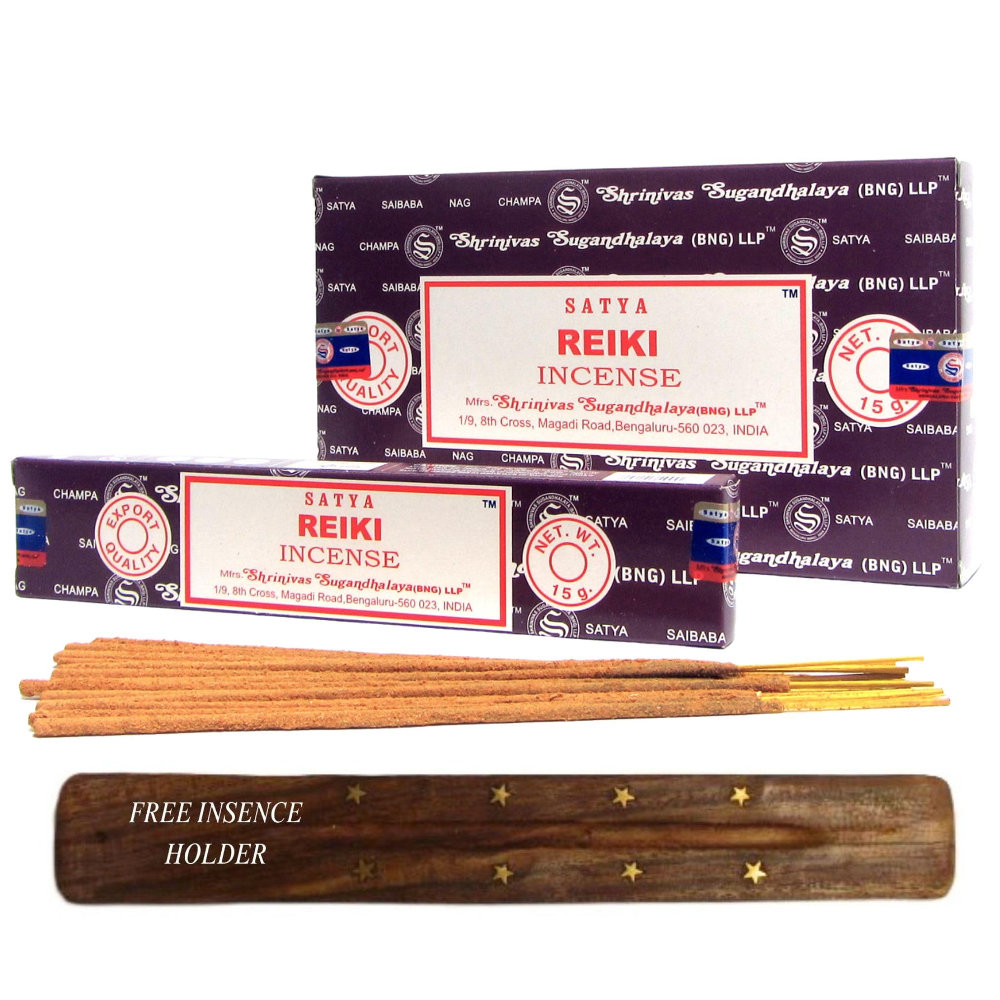 Original Satya Nag Champa Incense Sticks Full Box 12pack for Aromatherapy, Spa, Yoga, Meditation, Healing, Positivity and Relaxation Free Incense Holder (Reiki)