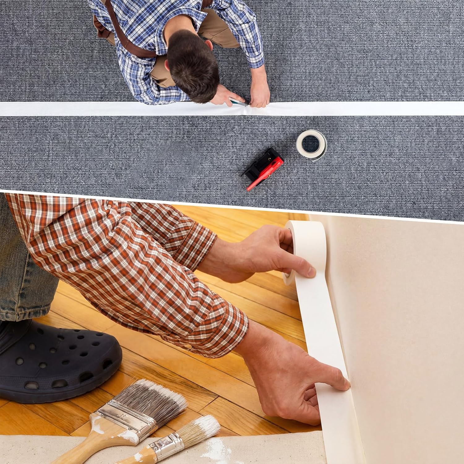 6 Rolls White Gaffer Tapes Bulk 2 Inch x 30 Yards Matte Cloth Gaffers Tapes Waterproof No Residue No Reflective Black Cloth Tape for Stage Photography Cable Management DIY